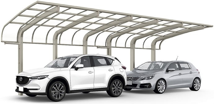 フーゴ R 袖壁 1500(耐積雪50㎝) 1台用 縦連棟