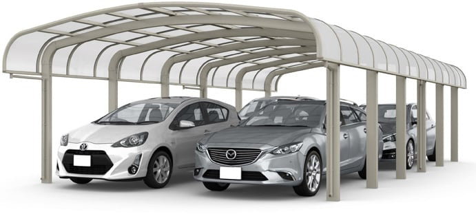 フーゴ R 袖壁 1500(耐積雪50㎝) 2台用 縦連棟