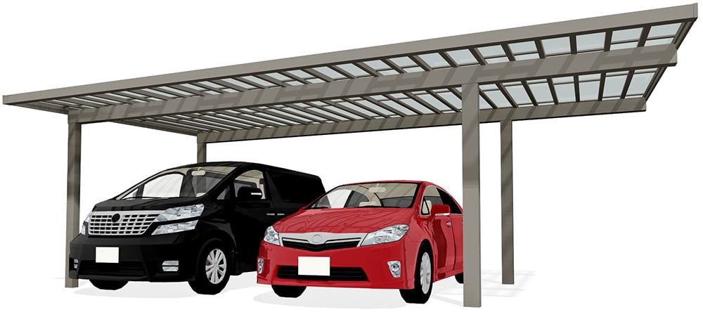 ソルディーポート 1500(耐積雪50㎝) 2台用 間口延長