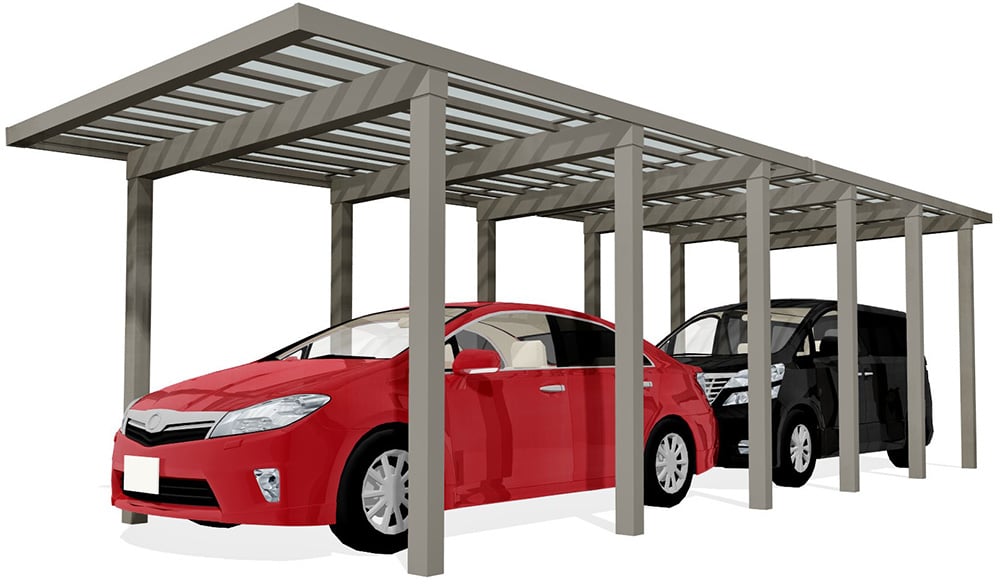 ソルディーポート 3000(耐積雪100㎝) 1台用 縦連棟