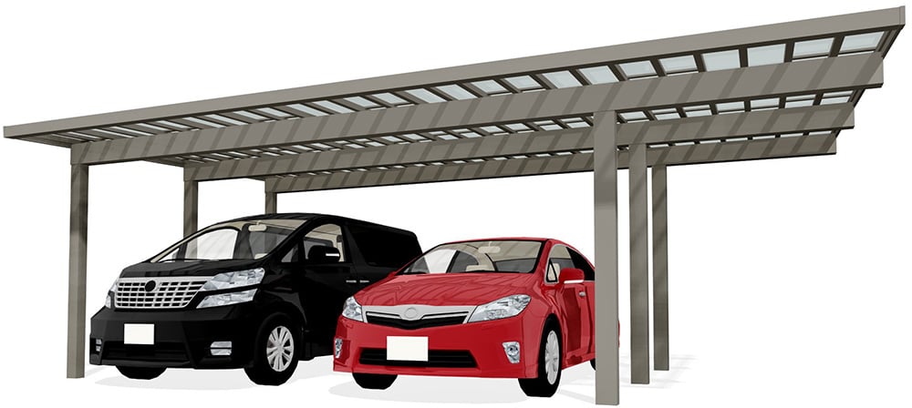 ソルディーポート 3000(耐積雪100㎝) 2台用 間口延長