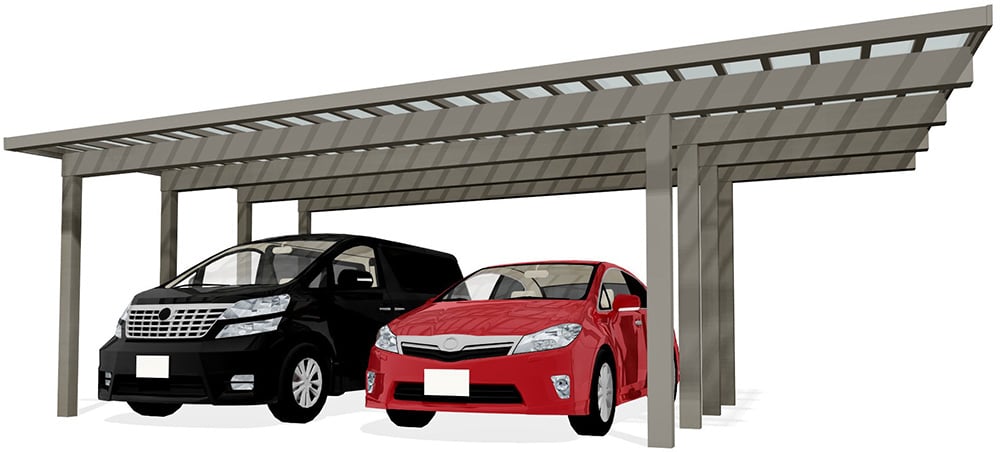 ソルディーポート 4500(耐積雪150㎝) 2台用 間口延長