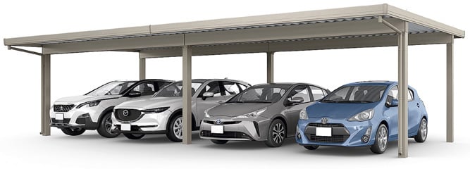 カーポートST 3000(耐積雪100㎝)横連棟2台+2台