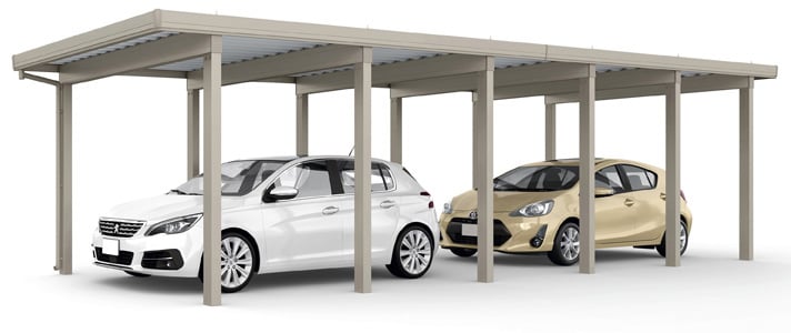 カーポートST 4500(耐積雪150㎝)1台用 縦連棟