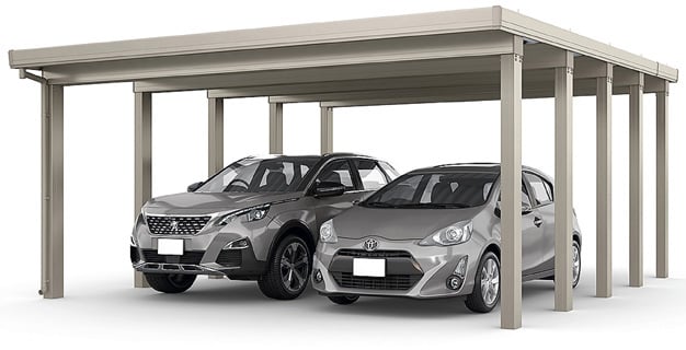 カーポートST 6000(耐積雪200㎝)2台用 奥行延長