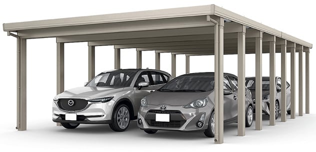 カーポートST 6000(耐積雪200㎝)縦連棟2台+2台