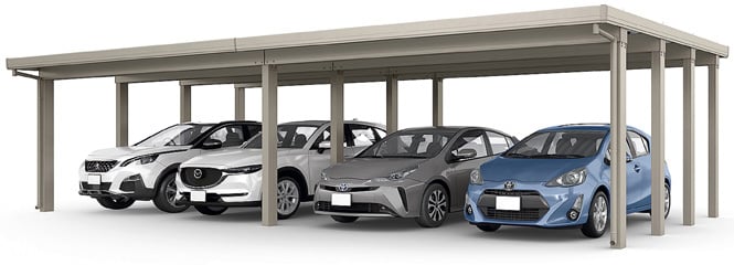 カーポートST 6000(耐積雪200㎝)横連棟2台+2台