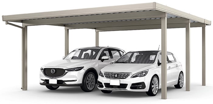 カーポートSW 900(耐積雪30㎝)2台用 奥行延長