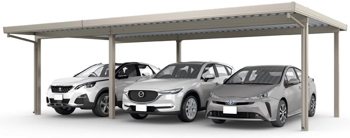 カーポートSW 900(耐積雪30㎝)横連棟1台+2台