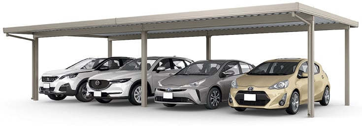 カーポートSW 900(耐積雪30㎝)横連棟2台+2台