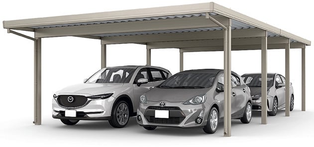 カーポートSW 1500(耐積雪50㎝)縦連棟2台+2台