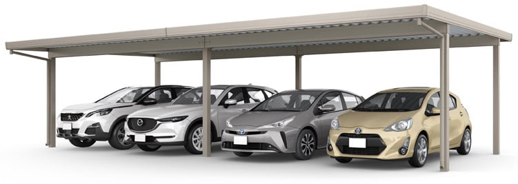 カーポートSW 1500(耐積雪50㎝)横連棟2台+2台